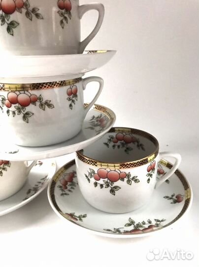 Дулево редкая чайная пара СССР Ягодки 1949-1952