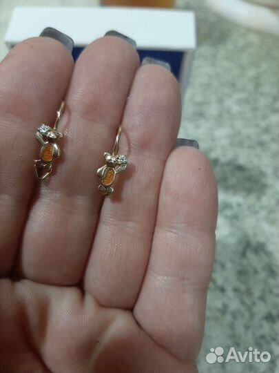 Золотые серьги детские