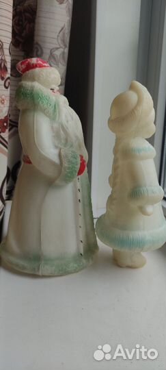 Дед мороз и снегурочка СССР пластик