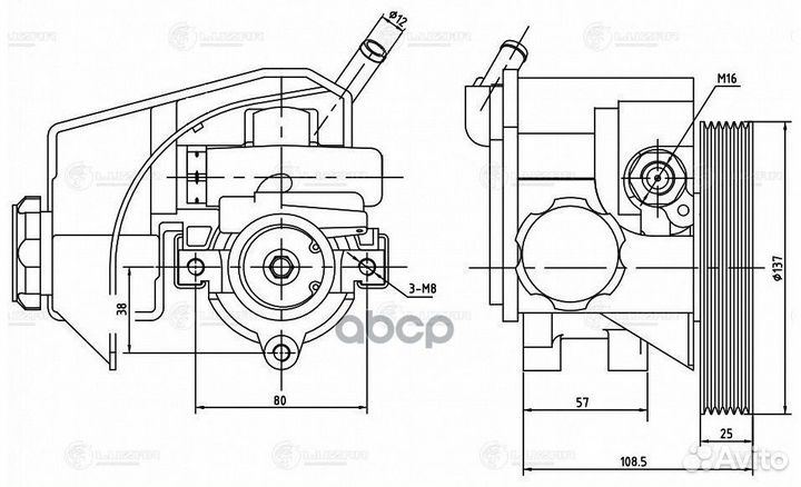 Насос гур для а/м Peugeot 206 (98) /Partner (M5