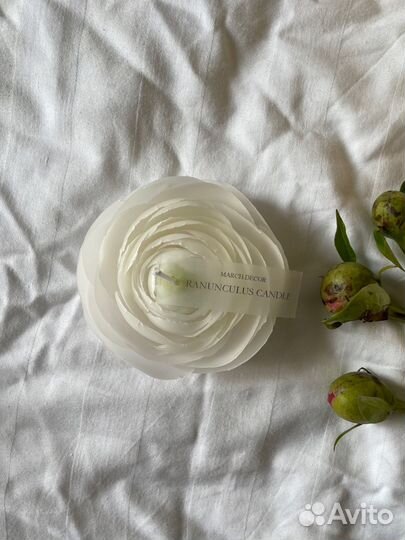 Свеча цветок (пион) ручной работы