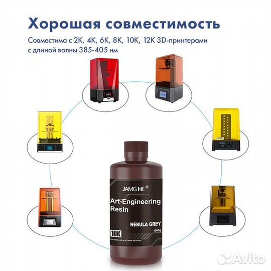 Фотополимер jamg HE Water-Washable Resin 10K 1л Че