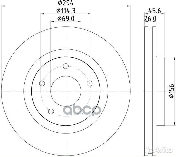 Диск тормозной перед ND3038K nisshinbo