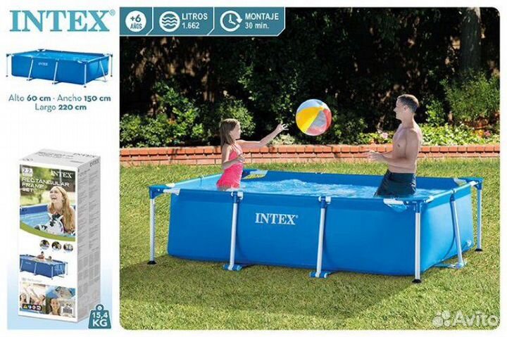 Бассейн каркасный intex 220*150*60