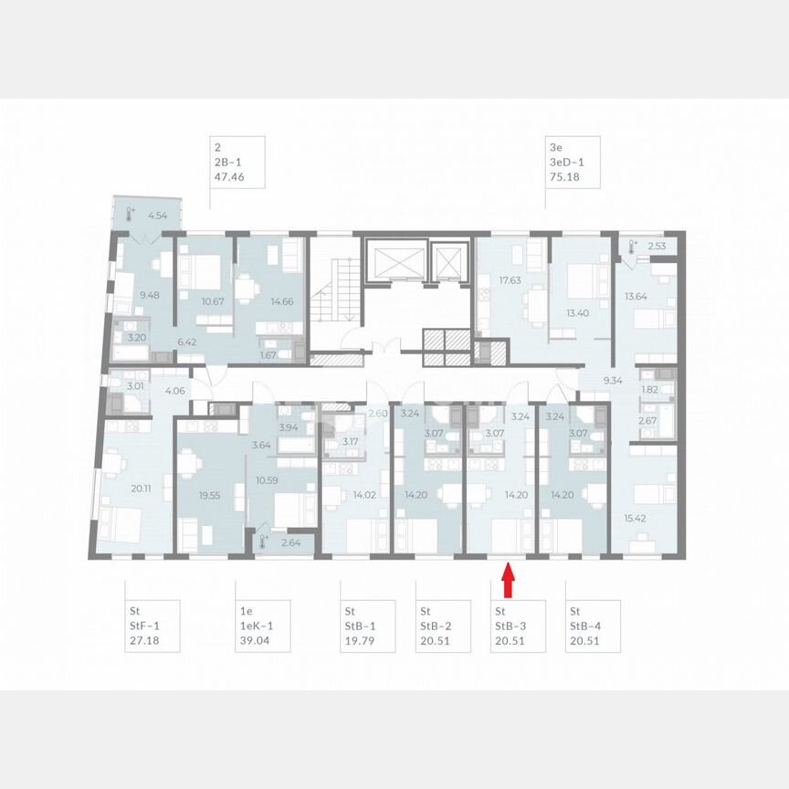 Квартира-студия, 20,5 м², 7/17 эт.