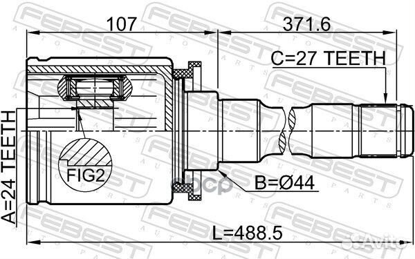 ШРУС внешн правый BMW X3 E83 2003-2010 1911-E83