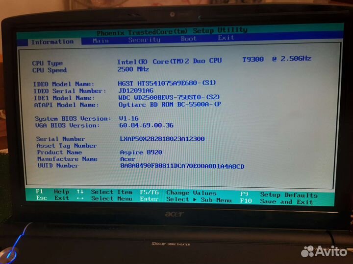 Acer aspire 8920 G
