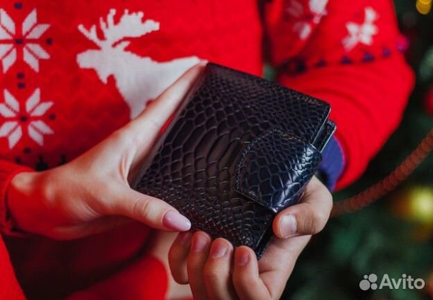 Визитница кожа т/синий Россия 2 ряда 18 листов