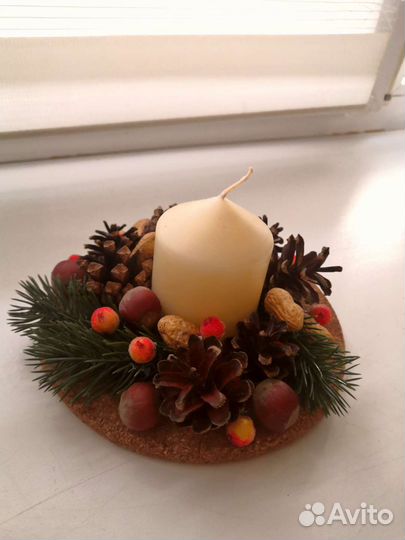 Подсвечник. Рождественский венок