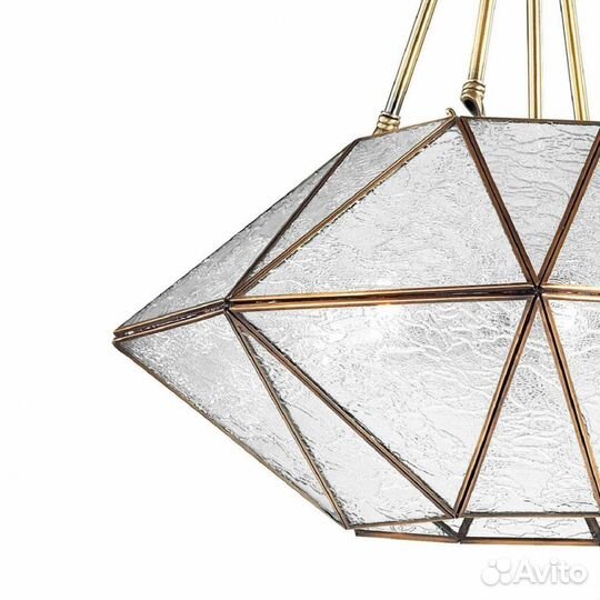 Люстра подвесная металл и стекло в спальню модерн