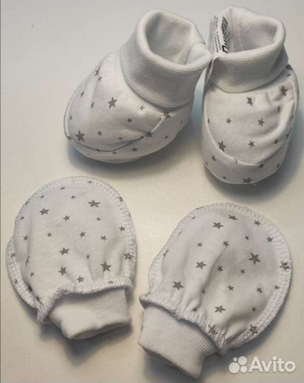 Простынь детская на резинке, набор пинетки