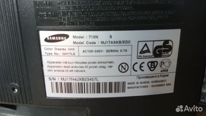 Монитор samsung SyncMaster 710n