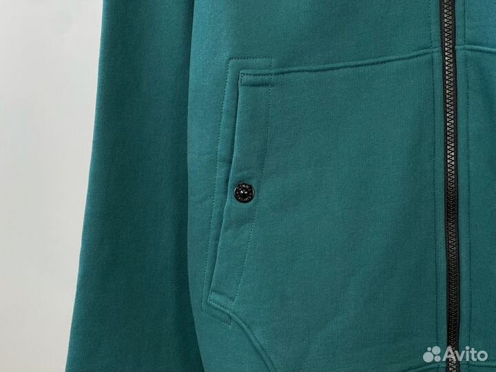 Hoodie Stone Island Zip Dark Teal Green 23FW