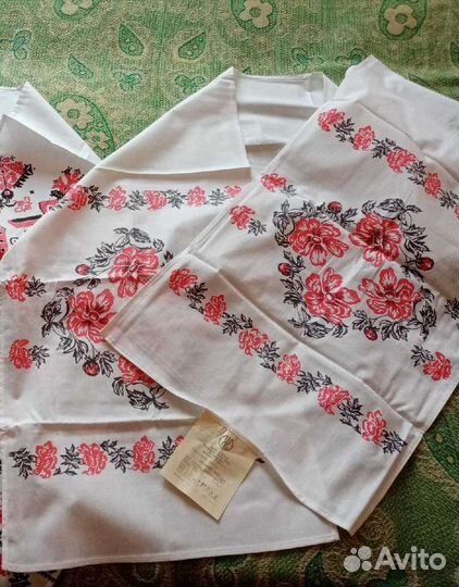 Рушники льняные, х/б, с вышивкой