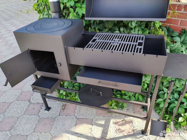 Мангал - казан 4 мм с крышкой барбекю