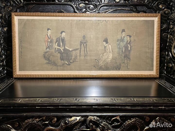 Китайская Антикварная Картина Будда Китай