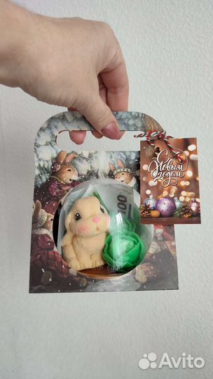 Милый кролик с капустой из мыла