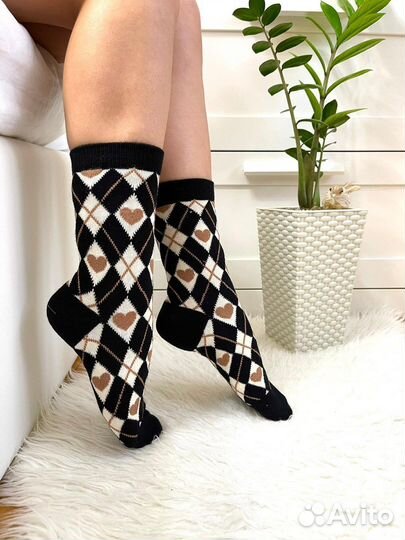 Носки женские вязаные с кашемиром