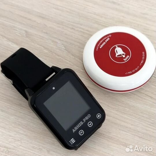 Кнопка вызова официанта и часы пейджер Элит