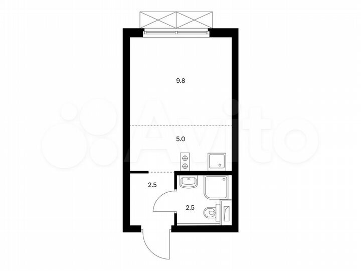 Квартира-студия, 19,8 м², 9/33 эт.