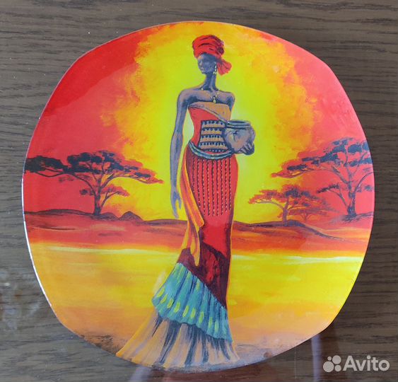 Тарелки стеклянные Zibo «Golden sailing light»