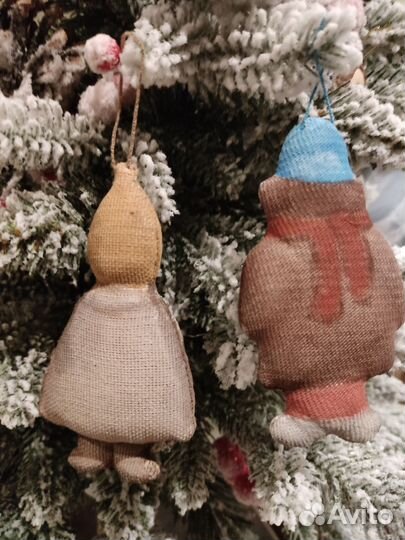 Комплект 2 ватные елочные игрушки