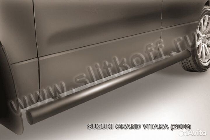 Защита порогов d76 труба черная Suzuki Grand Vitar