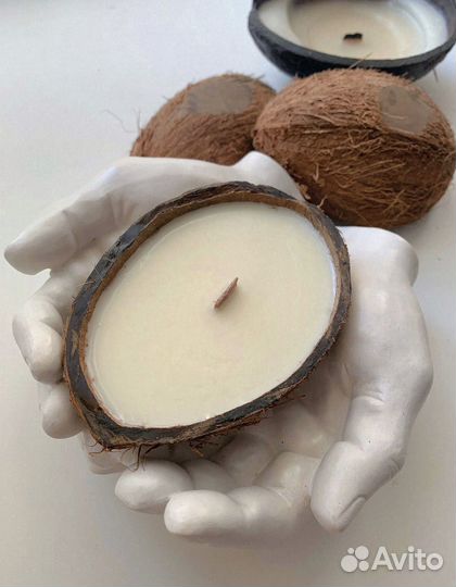 Кокосовые свечи ручная работа