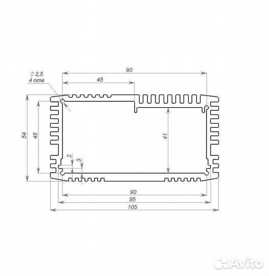 Алюминиевый профиль пз-03 для корпусов электроники