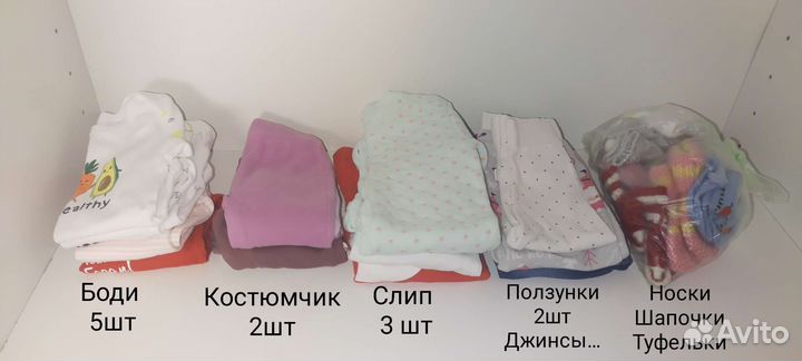 Вещи пакетом на девочку 62-68