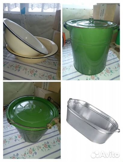 Кастрюля и Ведро эмалированное, таз, ванна