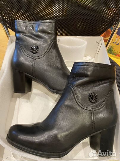 Ботильоны кожаные черные 40 женские