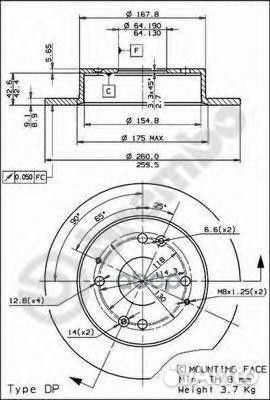 Диск тормозной UV Coated зад 08580321 Brembo