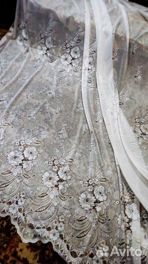 Тюль портьерная белая