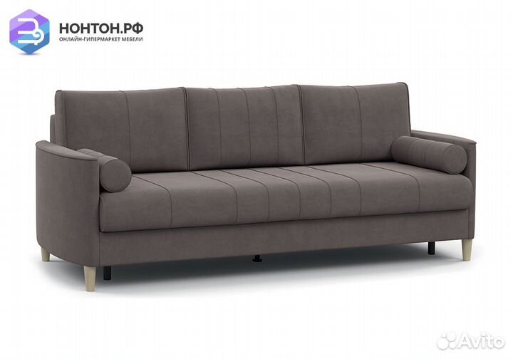 Диван тик-так Лора серо-коричневый