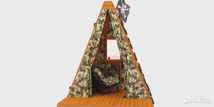 Спортивный домик Савушка База-3 (милитари) с кресл