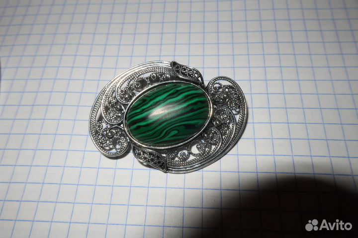 Красивая Серебряная брошь 925 пробы