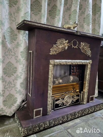 Каминный портал, бронза. Камин