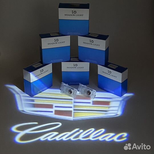 Проекция в двери cadillac