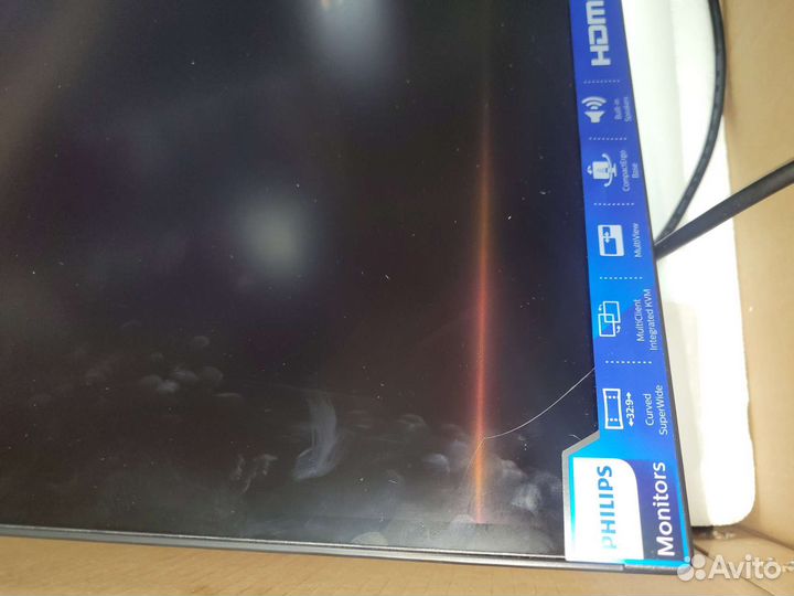 49 монитор philips 498p9 на запчасти битый, не вкл