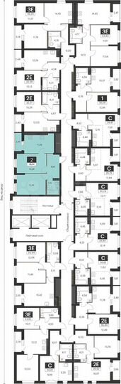 2-к. квартира, 48,6 м², 8/16 эт.