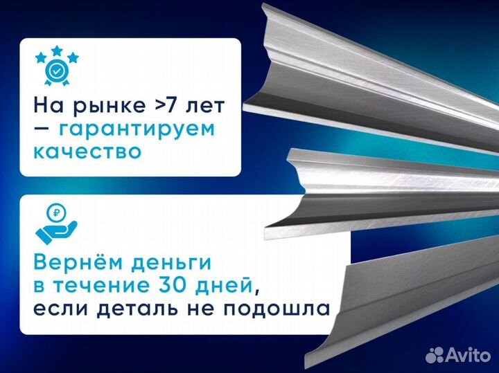 Усиленные пороги 1.5 мм на ваше авто оцинкованые