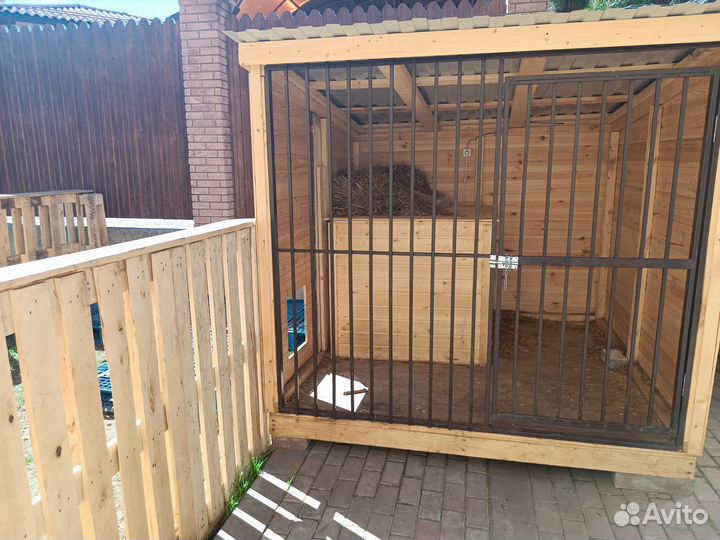 Вольер с утепленной будкой с Электрообогревом