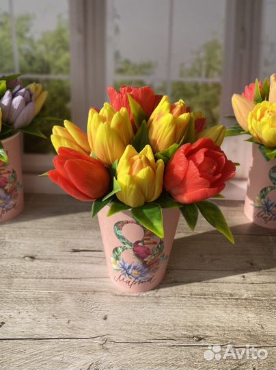 Букет из мыла. Тюльпаны 8 марта