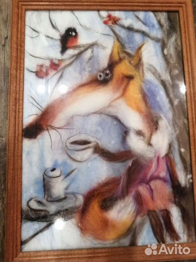 Картина из шерсти