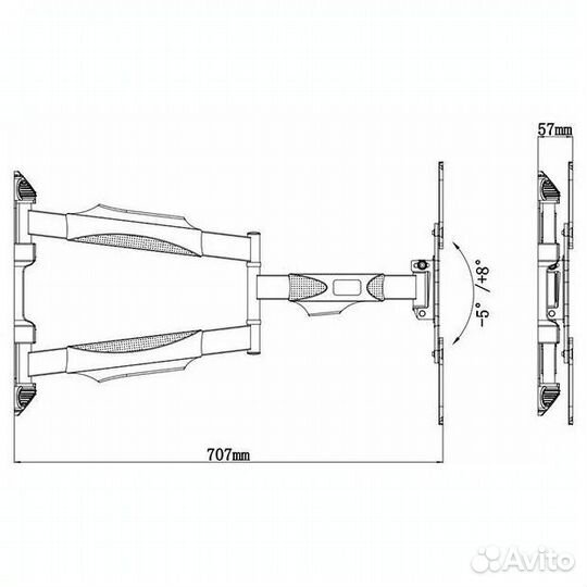 Наклонно-поворотный настенный кронштейн Line-31