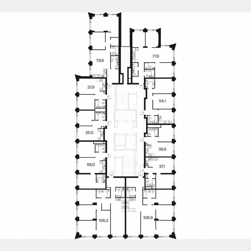 2-к. квартира, 79,8 м², 31/44 эт.