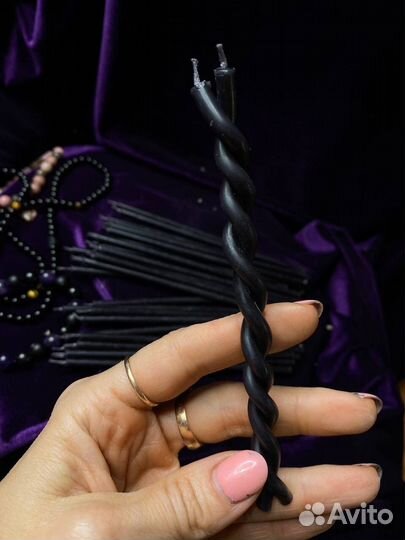 Свечи восковые черные