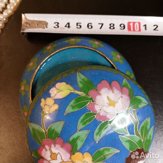 Шкатулка антикварная большая Клуазоне