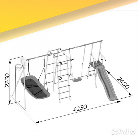 Детский спортивный комплекс Лесная поляна-3PRO №80